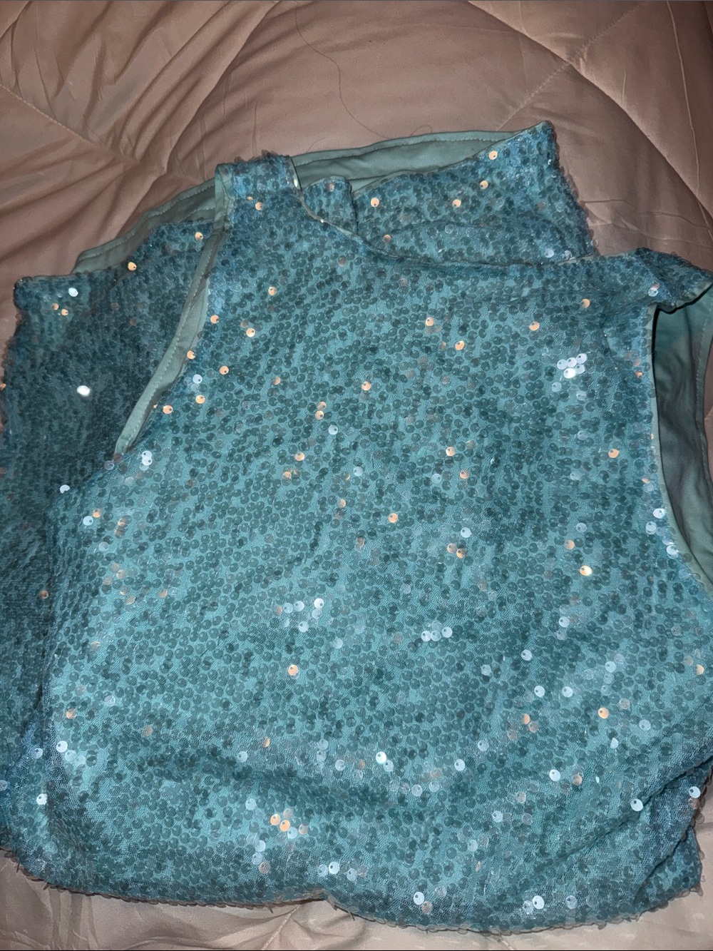 SHEIN Teal Sequin Mini Skirt